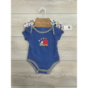 Baby Elements 3-Pack Bodysuits 6-9M Trucks Print